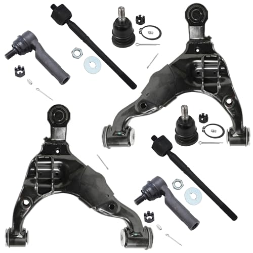 Image of Detroit Axle - 8pc Front End Suspension Kit for Toyota 2016-2023 Tacoma, 2 Lower Control Arms with Ball Joints 4 Inner Outer Tie Rod Ends 2 Upper Ball Joints Replacement