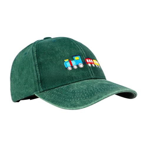 Unisex Kids Baseball Hat Cute Sun Cap 2-6 Years Children’s Breathable Outdoor Sports Sun Hat for Beach Park School Travel (US, Alpha, One Size, Dark Green)