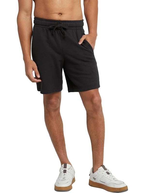 Men's Casual Cotton Basic Shorts All Season Soft Feel Fabric Regular Shorts,Workout Shorts, Elastic Waist Running Shorts with 2 Side Pockets-image-1