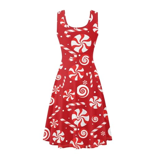 Image of Dreaweet Casual Sleeveless Dresses for Women Girls, Round Neck Tank Dresses with Pockets Summer Sundress Size XS-4XL
