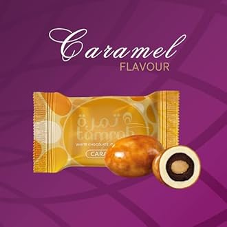 Tamrah Assorted Chocolate Caramel, Milk, Dark, and Coconut | Premium Pure Chocolates with Crunchy Almonds Stuffed Inside Succulent Dates, Perfect for Birthdays and Special Occasions – 600g Zipper Bag
