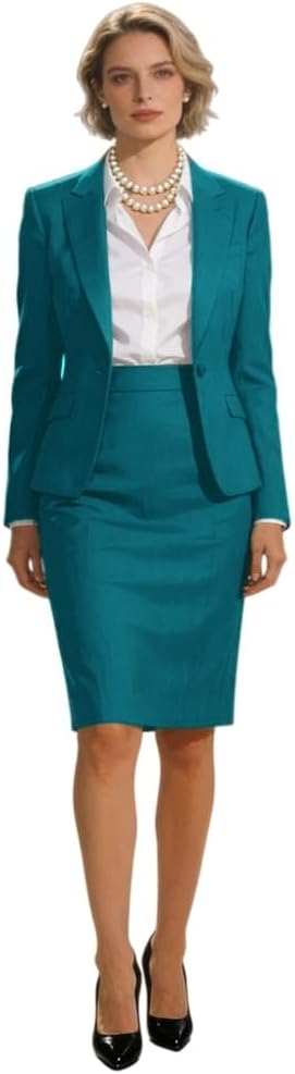 Womens Suits Skirt Set 2 Piece Outfits Blazer Formal Work Interview Church