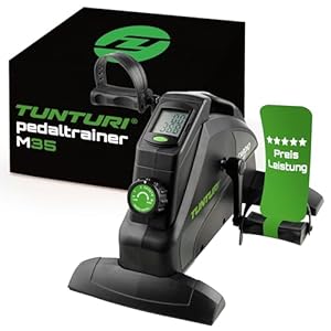 Tunturi Pedaltrainer Cardio Fit – Testsieger 2024 – Mini Heimtrainer für Senioren – Arm und Beintrainer im Sitzen – Einstellbarer Widerstand und LCD-Display