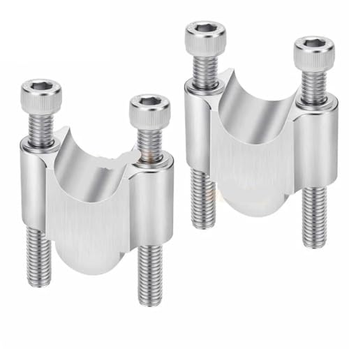 Élévateurs de guidon 7/8 pouces en alliage robuste argenté de 30mm de hauteur