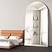 NEUWEABY Specchio da pavimento ad arco 198 x 96cm con specchio a figura intera con supporto, grande specchio a tutto il corpo da appendere o appoggiato alla parete per camera da letto, Oro immagine