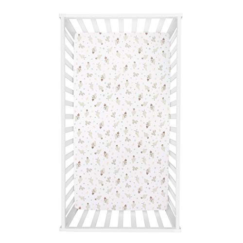 Holiday Cactus Deluxe Flannel Fitted Crib Sheet-Cactus Scatter Print Cotton Flannel, Fully Elasticized, 10 In Deep Pockets, Fits Standard Crib Mattress 28 In X 52 In #TOP1