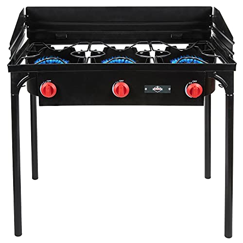 Hike-Crew-Cast-Iron-3-Burner-Outdoor-Gas-Stove-225000-BTU-Portable-Propane-Powered-Cooktop-with-Removable-Legs-Temperature-Control-Knobs-Wind-Panels-Hose-Regulator-Storage-Carry-Case
