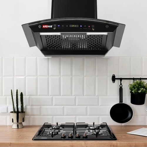Image of 1200 m /hr Wall Mounted Auto Clean Kitchen Chimney (Ardnib Arcturus BK 60, Filterless Technology, Touch Control + Motion Sensor, 7 Years Motor Warranty)