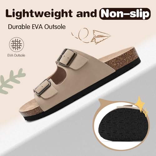 Image of FITORY Boys Girls Glitter Slide Sandals, Cork Slipper with Adjustable Straps for Little Kid /Big Kid