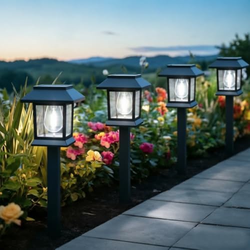 Image of Greluna Solar Lights Outdoor, 6 Pack 6000K Waterproof Auto On /Off Solar Pathway Lights for Garden, Landscape, Path, Yard, Patio, Driveway, Walkway Decor