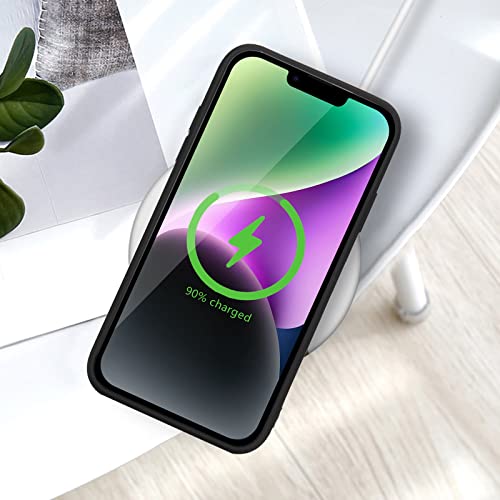Image of Wirvyuer for iPhone 14 Case Cute Slim Shockproof Phone Case with Wireless Charging Support and Protection, Black