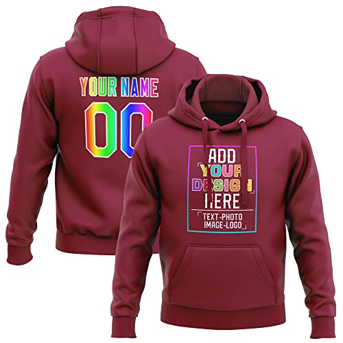 KXK Adicione sua pr&oacute;pria foto de texto e design personalizado moletom com capuz para homens/jovens