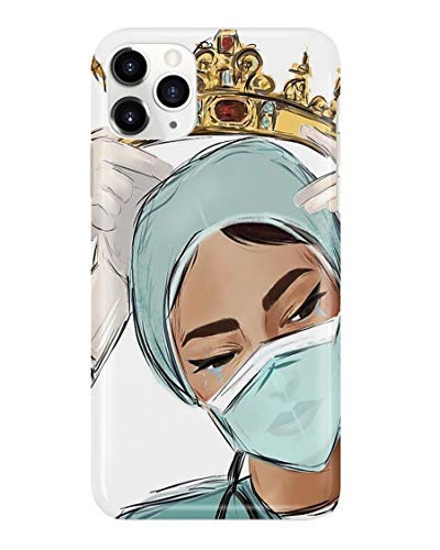 Nurse Crown Phone Case for Apple iPhone 11 Pro Max - Anti-Scratch Tempered Glass Back Cover TPU Frame Fashion Slim Case Anti-Drop for iPhone Samsung