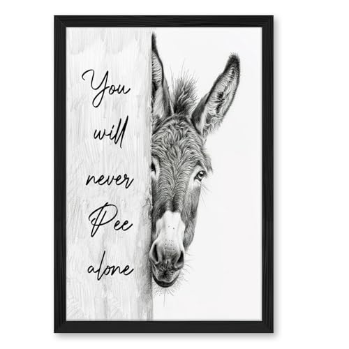 Framed Canvas Wall Art Retro Funny Donkey You Will Never