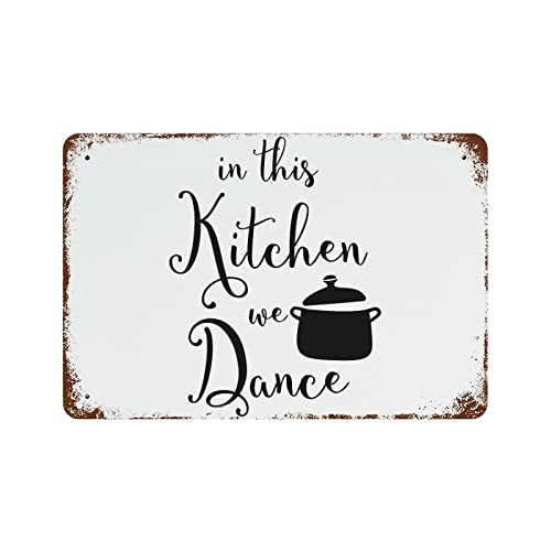 Panneau en aluminium This Kitchen We Dance pour déco de café, plaque 30x45 cm