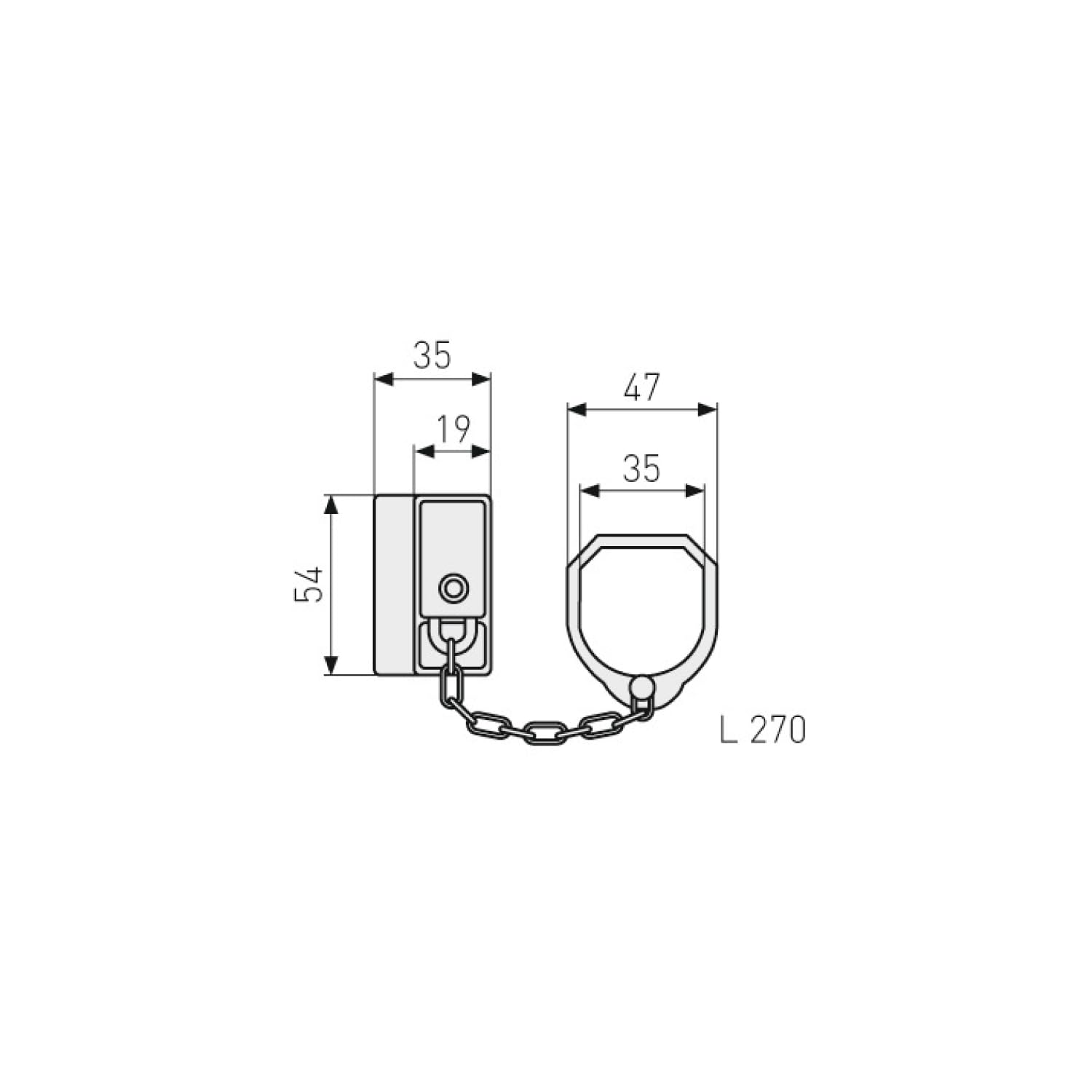 ABUS Chaîne de porte SK89 pour porte d'entrée et porte d'appartement - convient aux portes fermant à gauche et à droite