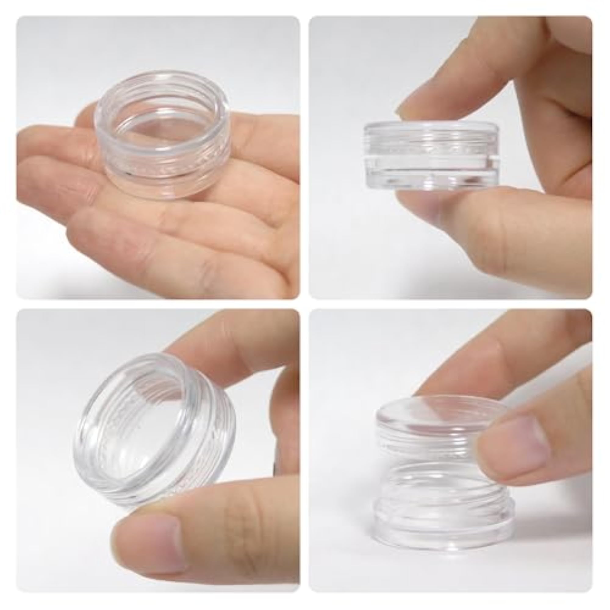 3G Clear Multi Color Lid Plastic Cosmetic Container Jars