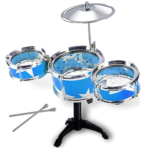 Kit de Bateria, Good Rebounding Kids Drum Set Vários Tipos Divertidos Tocando para Treino (azul)