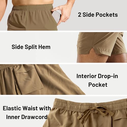 Image of MIER Men's Workout Running Shorts Lightweight Active 5 Inches Shorts with Pockets, Quick Dry, Breathable