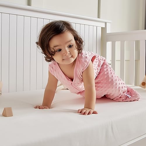 Image of DaysU Baby Sleep Sack with Soothing Dots TOG 2.5, Sleeveless Baby Wearable Blanket 12-18 Months with 2-Way Zipper, Plush Sleeping Bag for Toddler, Pink