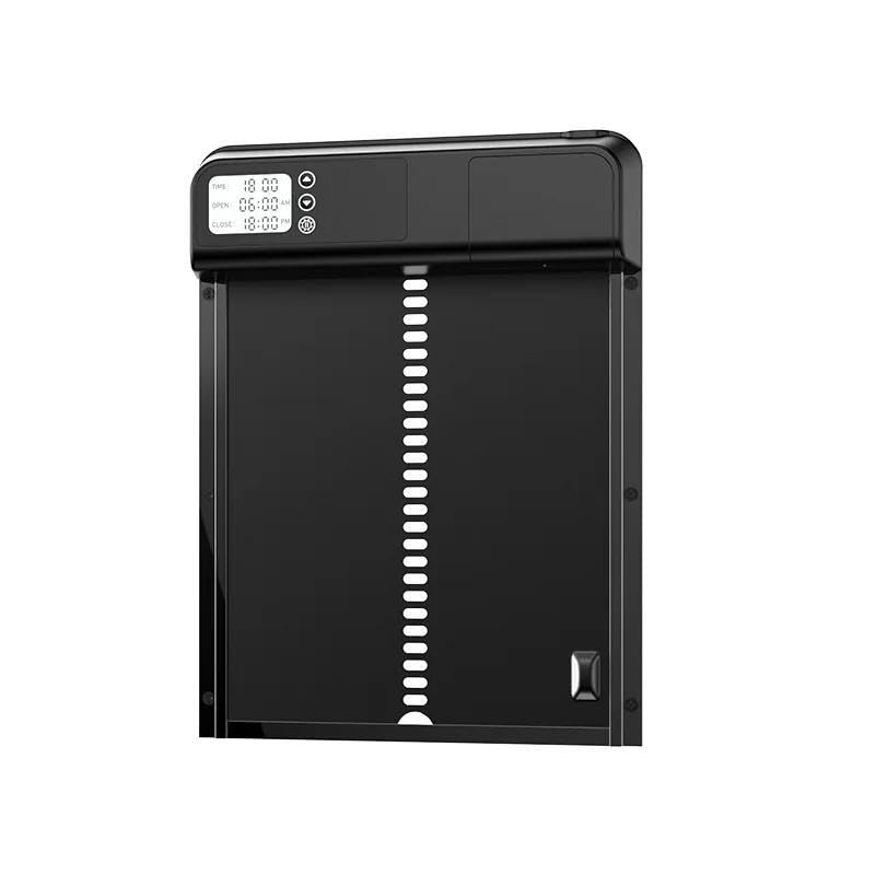 Porta Pollaio Automatico Batteria con Display LCD Programmabile Impermeabile Porta Automatica Pollaio in Lega di Alluminio con 24H Timer Funzione Anti-pizzico, Apriporta verticale (nero)