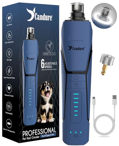 Candure Dog Nail Grinder with LED Lights and Multiple Speeds