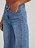 Sidefeel Women's Wide Leg Jeans High Waisted Stretchy Raw Hem Denim Pants Size 8 Blue #3