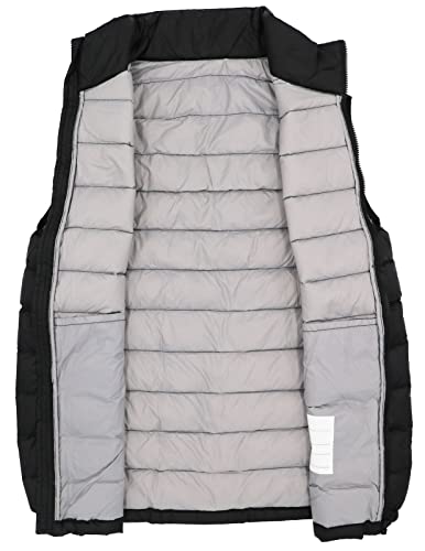Sk Studio Boys Girls' Light Weight Down Vest, Kids Lightweight Sleeveless Jacket, Boys Girls Puffer Down Vest Style 3 Black 170Cm #TOP1