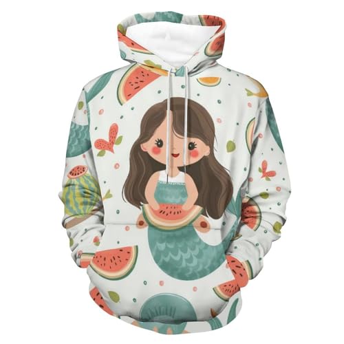 Sweat à capuche pastèque sirène pour un look unique en taille S