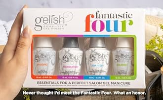 Gelish Fantastic Four Essentials Kit – Long-Lasting, Chip-Free Shine, Durable Finish, Complete Professional Manicure System for Salon-Quality Nails at Home