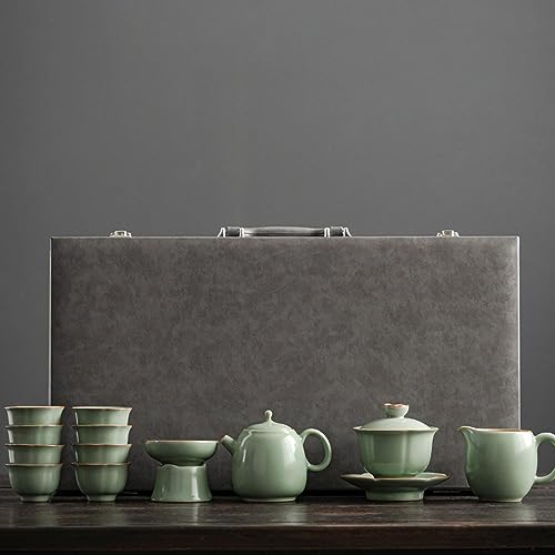 中国土産 陶器の黒と緑のボウル4個セット 美濃焼】織部 茶器