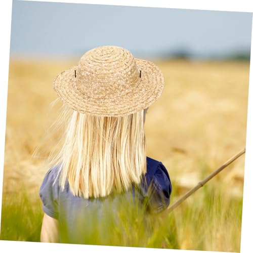 Gorro tejido para niños de verano Gatuida, sombrero de ala ancha ajustable caqui 6