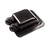 LINKSOLAR Weatherproof ABS Solar Double Cable Entry Gland,Curved Cable Connector for All Cable Types 6mm² to 12mm² for Rv, Campervan, Boat (Type D, Black)