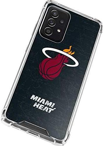 Skinit Clear Phone Case Compatible with Galaxy A52 5G - Officially Licensed NBA Miami Heat Black Partial Logo Design