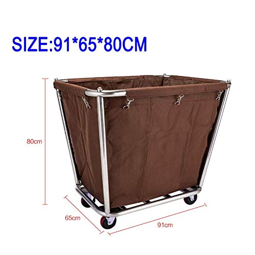 Carro de almacenamiento móvil de acero inoxidable de 100 kg compatible con hoteles, color marrón miniatura 2