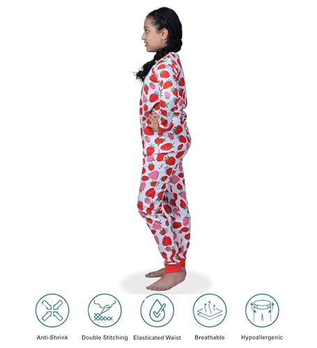 Image of Hestia | H.NSG.N.1 | Kids Girls Nightwear | Sleepwear | Cotton |Trouser Full Sleeves Tshirt | Elastic Waist |Night Dress with Pyjama Tshirts for Girls|All Over Horse Printed |Blue Color 4-6Yrs |Set 1