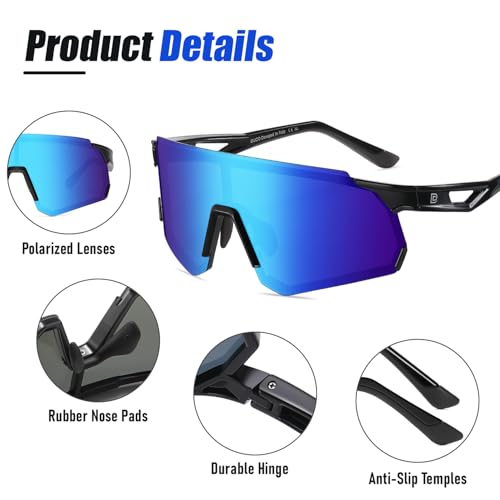 Image of DUCO Cycling Glasses for Men Women: Polarized Sports Sunglasses UV400 Protection for Baseball Running Fishing DC0048