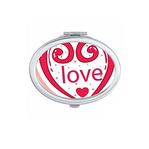 Miroir maquillage compact rose motif coeur pour sac à main et voyage