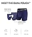 Separatec Mens Underwear with Pouch Moisture Wicking Rayon Made From Bamboo Underwear Men Breathable Boxer Briefs 3 or 6 Pack(M, Black/Dark Gray/Navy Blue)