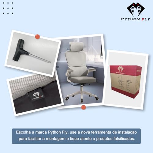 Cadeira de escritório, design ergonômico com suporte lombar independente, malha respirável e encosto