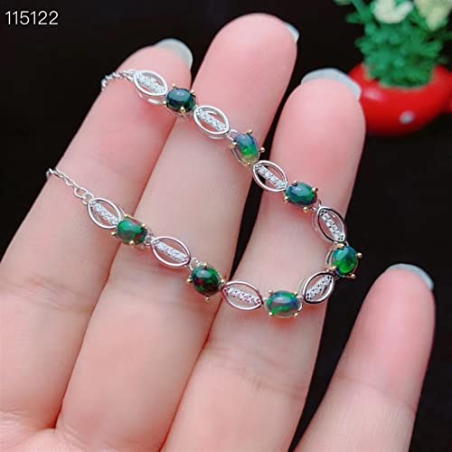 Opale noire naturelle véritable bijoux 925 authentique - 5