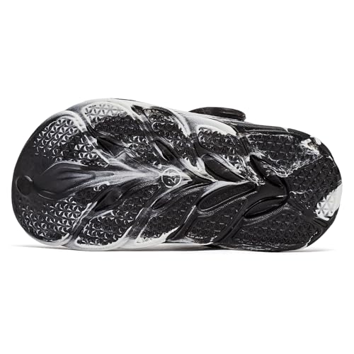 HOBIBEAR Boys Classic Graphic Toddler Garden Clogs Slip on Water Shoes (Black and White-Size 1.5 Infant) - Thumbnail 4