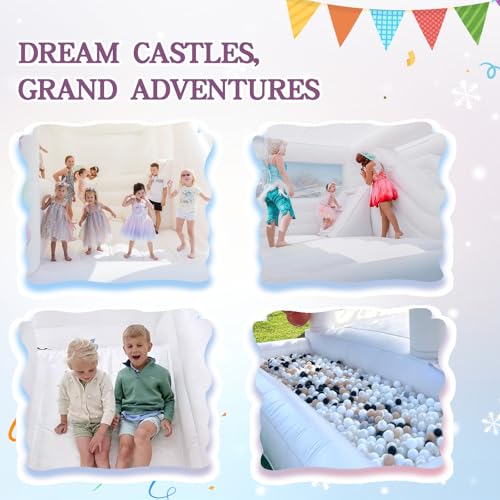 13FT White Bounce House with Slide& Ball Pit for Adults,Commercial PVC Large Inflatable Bounce House Castle Outdoor with 950W Powerul Blower,Wedding Birthday Party Decorations 13x13x10FT - Image 5