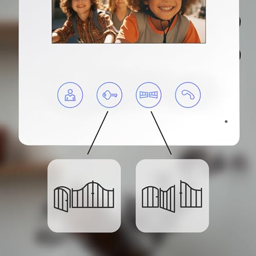 EURA VDP-52A3 ATIRA Video-Türsprechanlage Gegensprechanlage 4 Draht, 4,3-Zoll-Farbmonitor, 2 Eingänge, Wiess