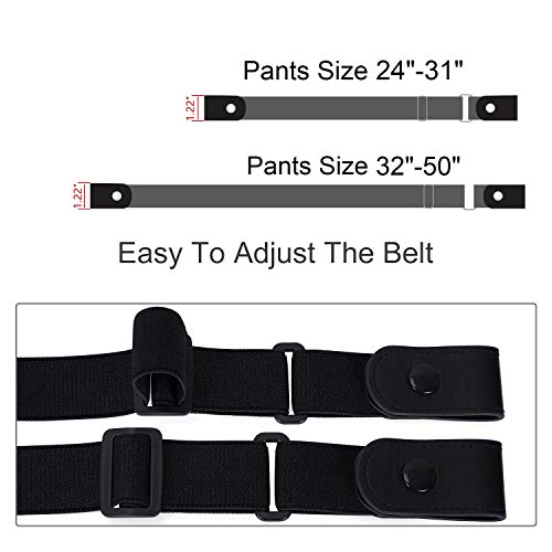 Image of WERFORU No Buckle Stretch Belt for Women and Men Elastic Waist Belt up to 72 Inches for Jeans Pants