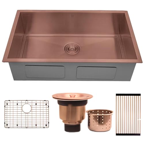 Strictly Sinks 31 Inch Integrated Zero Radius Stainless Steel Kitchen