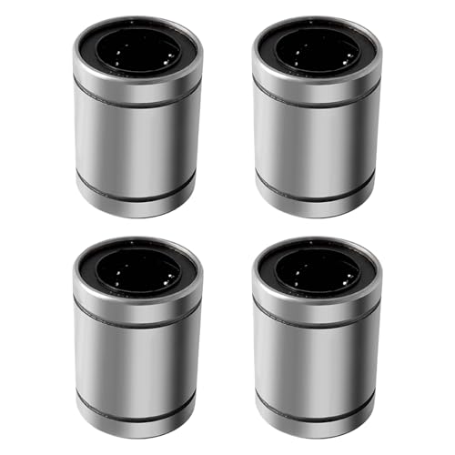 LM8UU Linearkugellager, 4 Stück mit 8mm Bohrung, 15mm Außendurchmesser, 24mm Länge mit beidseitiger Gummidichtung, ideal für CNC, 3D-Drucker