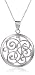 Sterling Silver Open Swirl Circle Pendant Necklace , 18"