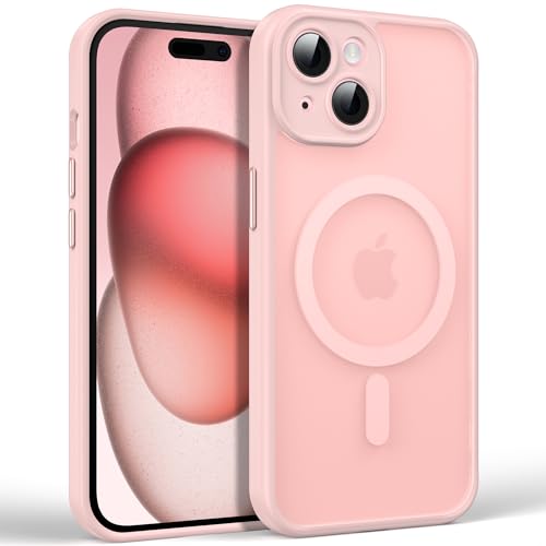 Coque silicone iPhone 15 antichoc avec protection d'objectif totale et anneau magnétique