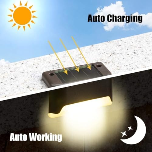 Plastic Solar Stairs Light Automatic Sensor Weather Resistant Easy Installation Energy Efficient Outdoor Versatile Lamp for Home Garden Balcony (12)